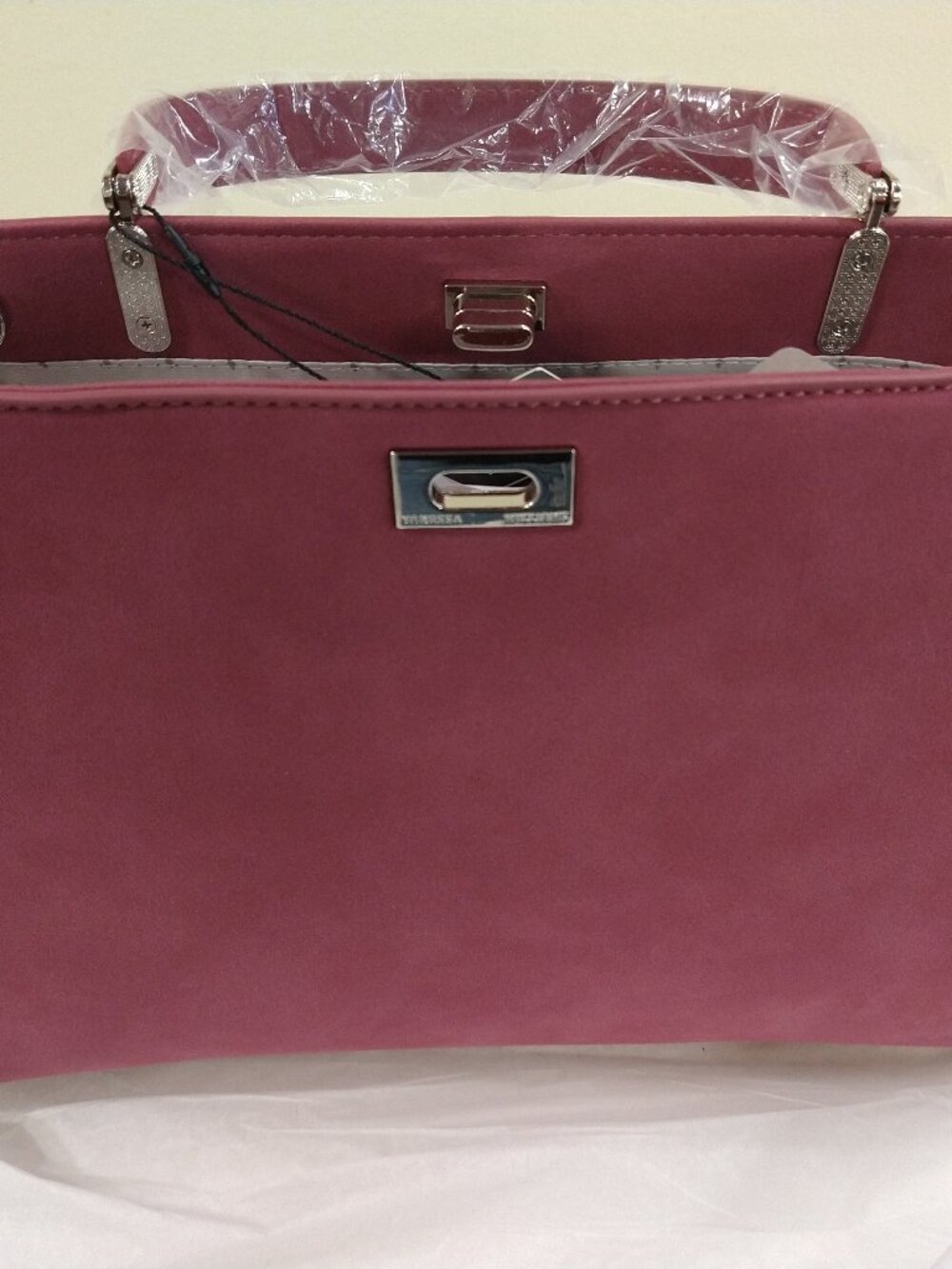 Vanessa Williams "Posh Satchel" Handbag Purse Merlot Burgundy NEW Suede Material